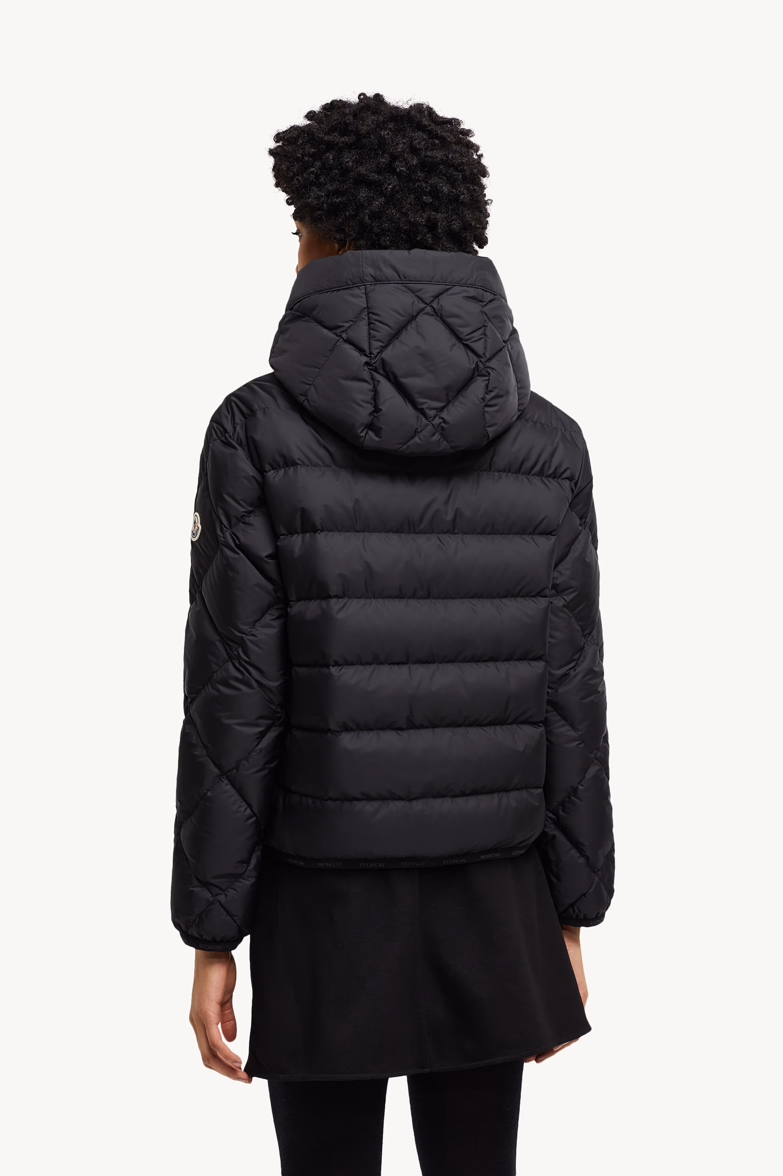 Arvouin Hooded Diamond-Quilted Short Down Jacket Black Moncler 5